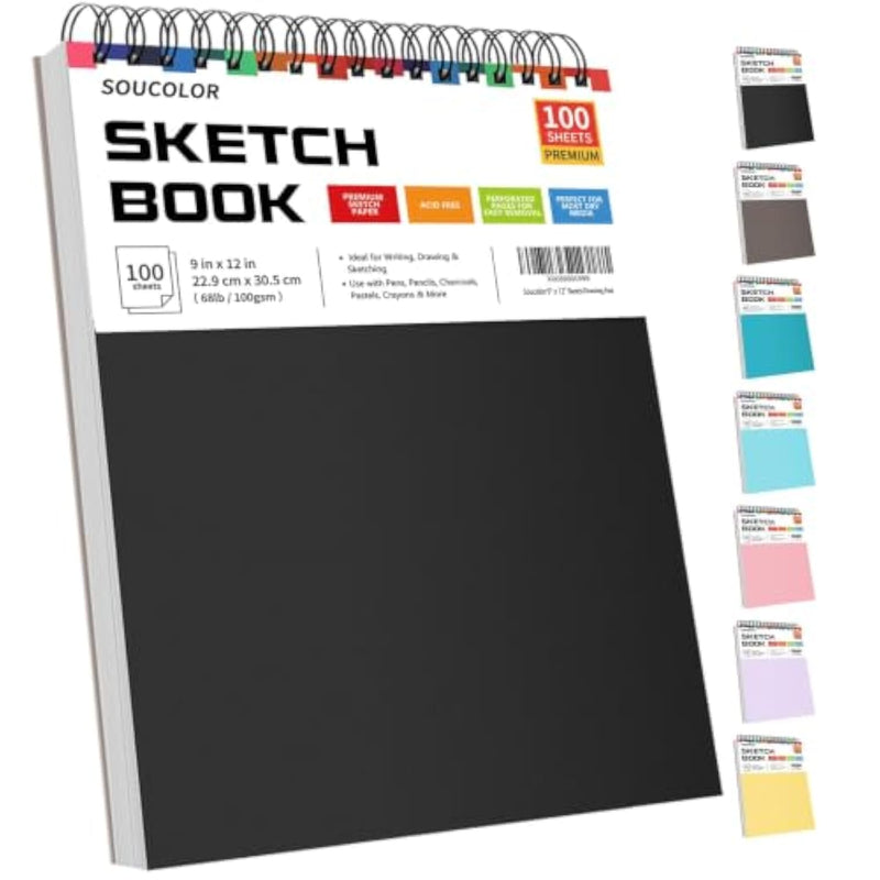 9x12 Kids Art Sketchbook Drawing Pad with 100 Sheets Fine-Textured Matte Paper