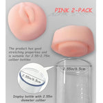 2 Piece Extended Men'S Penis Pump Cover Masturbator Sleeve Realistic Vagina Cover Replacement Seal Cap Large 2.5-Inch Cylindrical Penis Pump Cover For Stronger Erections (Short Pink +Pink)