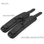 Leather Handcuffs Ankle Cuffs Neck Choker With Chain Bondage Restraint Bdsm Cosplay?3Pcs?