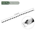 100 Pcs Black & White Pipe Cleaners, 12 Inch Chenille Stems for Crafts