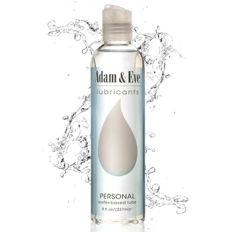 Adam And Eve Premium Water Based Lube, Personal Lubricants For Privacy And Toys, Thick Non Sticky Non Staining Long Lasting Formula For Men Women Couples, Ideal For Sex And Massage, 8 Oz Bottle