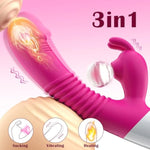 Clit Sucker Rabbit Vibrator Sex Toys, G Spot Sucking Dildo Vibrators With Heating Modes, Suction And Clitoral Stimulation Vibrator Rose Tongue Adult Toys For Women