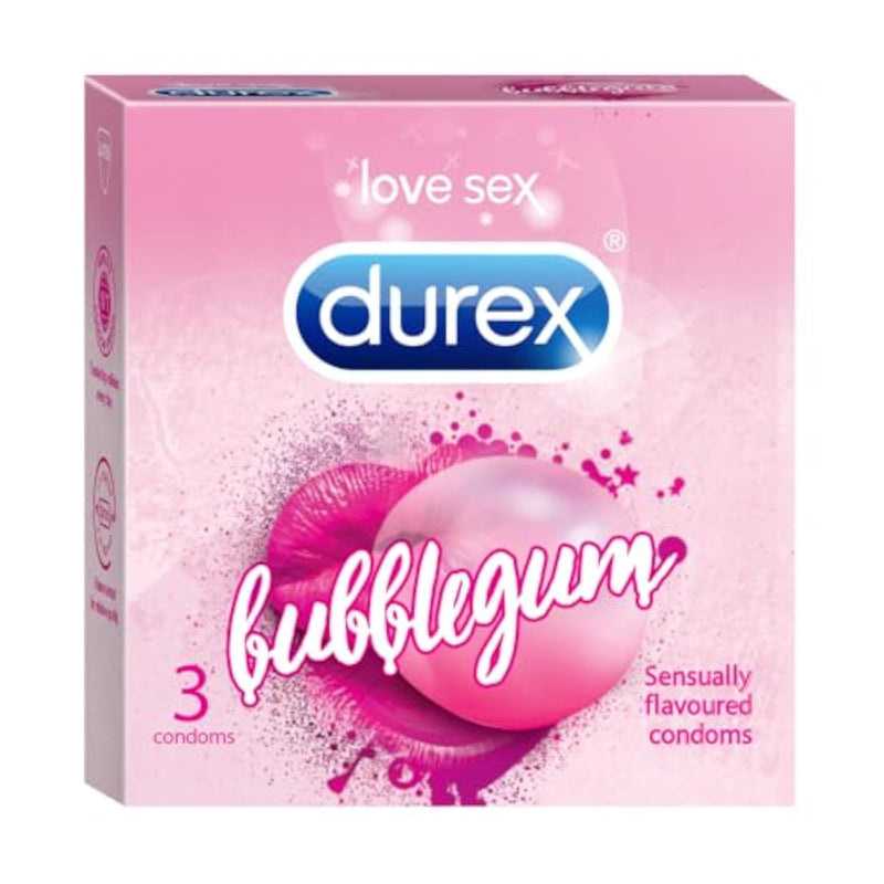 Durex Extra Thin Bubblegum Flavored Condoms for Men, Pack of 3 with 10 Count