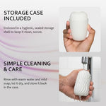 Ultra-Stretchy Male Masturbator with Discreet Storage Case - Pocket Pussy with Realistic Soft Texture - Compact Adult Sex Toy for Men - Pussy Pocket - Stress Relief Gifts for Men ST-002