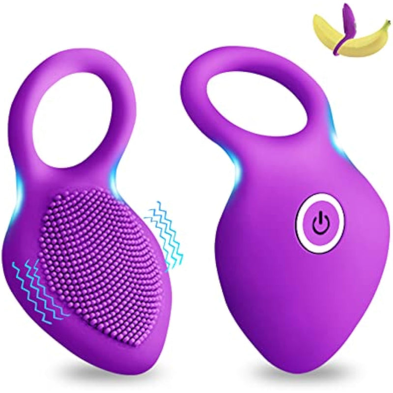 Vibrating Cock Ring,Rechargable Silicone Stretchy Penis Rings With 10 Intense Vibration Modes For Men Couples Pleasure,Male Erection Enhancing And Female Clit Vibrators