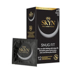 Snug Fit Condoms - 12 Count - Lubricated Latex-Free Condoms, Skin-On-Skin Feeling With Closer Fit