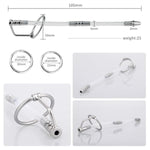 Flexible Hollow Urethral Dilator, 7.87 Inch Urethral Sounding Penis Plug With Cock Rings Sex Toy For Men