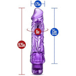 Xl Thick 9 Inch Ipx7 Waterproof Multi-Speed Vibrating Dildo | Vibrator For Women And Gay Men | Sex Toys For Women, Dildo For Gay Men | Clear Purple