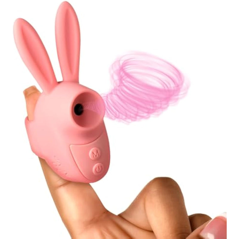 Finger Sunction Vibrator, Clitoral Sucking Rabbit Vibrater Sextoy For Woman, Female Lips Cunnilingus Oral Sex Toys, Small Clit Vibe 3 Speeds And 5 Patterns Of Suction [Made In Usa]