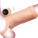 3In1 Vibrating Penis Sleeve Enlarger With Rechargeable Clitoral Vibrator,10 Vibration Modes Couple Sex Toys,Girth Enhancer Extender For Men With Elastic Cock Ring To Enhance Hardness Delay Ejaculation