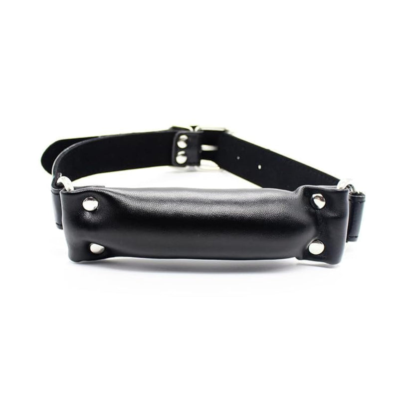 Soft Leather Dog Bone Open Mouth Gag Bdsm Padded Pillow Mouth Gag Restraints Puppy Game Bondage Bite Gag Adult Sex Toys (Black)