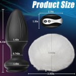 Sexy Bunny Tail Silicone Anal Plug Anal Butt Plugs Stimulato Role Play Wearable Adult Sex Vibrators Toys For Women Cosplayer, Remote Control 10 Powerful Vibrating & 3 Wiggling Modes (White)