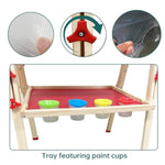 Double-Sided Magnetic Art Easel for Kids, Wooden Chalkboard with Whiteboard