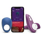 Liberty 2 Purple Pleasure Air Clitoris Sucker With Travel Case & We-Vibe Pivot Vibrating Cock Ring - Couples Sex Toys Bundle