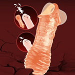 Penis Sleeve Extender Cock Ring Penis Enlarger With Open Threaded Top For Erection Enhancing Reusable Delay Ejaculation Adult Sex Toys For Men And Couples (Flesh)