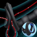 Prostate Massager Couples Sex Toy With Vibrating Cock Ring Anal Stimulator, 4 Graduated Anal Beads, Remote Control Anal Butt Plug With 10 Vibrating Modes
