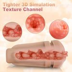 Vibrating Male Masturbator Sex Toys For Men, Male Sex Toys Realistic Textured Pocket Pussy Mens Stroker With 10 Vibration Mode, Hands-Free Blowjob Machine Masturbators For Penis Training &Men Pleasure