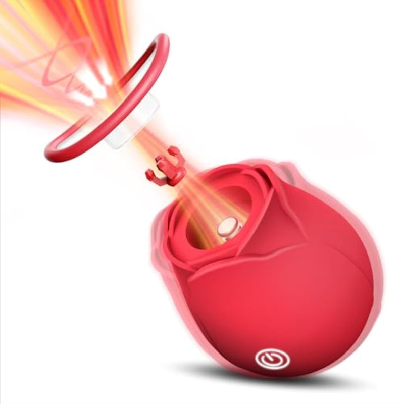 Sucking Vibrator Women Sex Toy - Removable Cup Clitoral Nipple Stimulator G Spot Vibrators With 10 Patterns Brush Suctions Tongue Licking Finger Tickling Clit Tease Rose Adult Sex Toys Games Couple