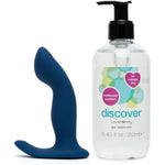 Ignite Vibrating Prostate Massager & Discover Water Based Anal Lube 8.5 Fl Oz - Couples Sex Toys Bundle