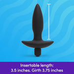 Butt Tingler Vibrating Butt Plug | 3.5 Inch Male Sex Toy | 7 Vibration Patterns & 3 Speeds | Anal Plug Vibrator For Men & Women | Silicone Prostate Massager | Couples Adult Toys Game | Black