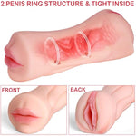 Blowjob Toy Pocket Pussy Male Masturbator Stroker With 2 Penis Rings, Realistic Mouth And Tight Vagina Adult Oral Sex Toys For Men, Lifelike Texture Sex Doll Deep Throat Masterbator Stimulation