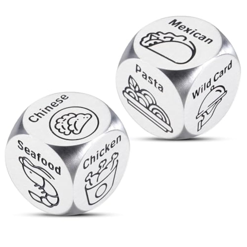 Christmas Stocking Stuffers For Men Women, 2 Pcs Date Night Food Decision Dice, White Elephant Gag Gifts For Men Women, Anniversary Valentine'S Day Birthday Gifts For Husband Wife Boyfriend Girlfriend
