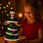 11.5-Inch Christmas Doll – Led Light-Up Dress With 3 Lighting Modes (Slow Flash, Fast Flash, Steady On),Display Stand, For Girls Ages 3–12 (Christmas Doll)