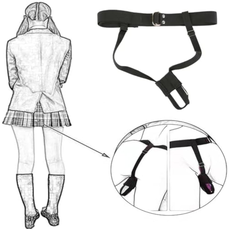 Waist Bdsm Belt Vibrator Leather Harness Vibrator Strap-On Harness Chastity Belt Dildo For Women