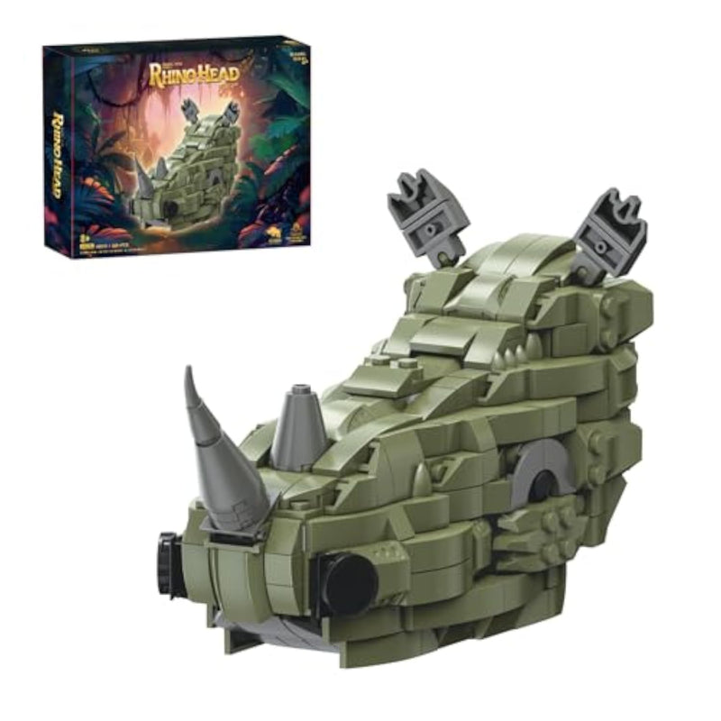Rhino Head Nature Wall Art Building Toy Set for Living Room Decor and Home Office