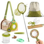 Wooden Bug Catcher Kit For Kids -11Pcs Bug Catching Kit Outdoor Explorer Kit With Carry Bag, Butterfly Net And Other Adventure Sets For Garden Backyard Camping, Gift For Toddlers Girls Boys 3-12