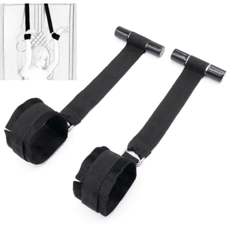 Over The Door Restraints Hanging Sex Wrist Cuffs For Bondage Restraints, Bondage Cuffs For Sm Games, Women And Men Sex Toys Bondage Handcuffs Sm Cuffs (Black-1)