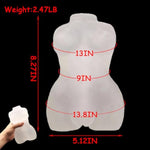 2.47Lb Realistic Clear Small Torso Sex Doll,Transparent Sex Love Doll With Pocket Pussy Vaginal Anal,Lifelike Tpe Male Masturbator,Mini Real Solid Dolls For Sex,Adult Sex Toy For Men With Boobs Butt