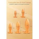 Ultral Soft Butt Plug, Flexible Liquid Silicone Anal Plug Prostate Massage G-Spot Stimulator Anal Trainer Kit For Beginner Advanced Players (M)