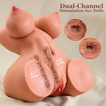 3-in-1 Adult Toy Set - Male Masturbator with 8lb Weighted Torso and Soft Boobs