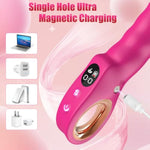 Thrusting Dildo Vibrator Sex Toys, G Spot Clitoral Vibrators Hollow Handle With Powerful 7 Thrusting & 7 Vibrating Modes, Anal Dildo Toys With Lcd Display, Wand Massager Adult Sex Toys For Women