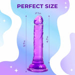 Dildo Purple 5.7 Inch Lifelike Dildos, Hands-Free For Beginner Vaginal & Anal Sex Toy (Pink)