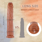 14.33 Inch Long Huge Brown Anal Dildo No Balls,Realistic Extra Long Dildo Anal Plug With Small Glans And Strong Suction Cup Dildos For Deepest Sex Sex Toy For Women Men Gay