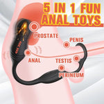 Thrusting Anal Prostate Massager, Sex Toy With Dual Cock Ring, Remote Control Vibrator With 3 Thrusting & 10Vibrating Modes?Anal Plug G Spot Vibrator Adult Toys For Men Couples