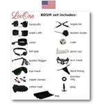 Bondage Set Largest Bdsm Set With 18 Pieces Perfect For Beginners And Experienced Bondage Set Sm Cuffs With Handcuffs With Eye Mask Eroticism Sex Toys For Couples Lovers