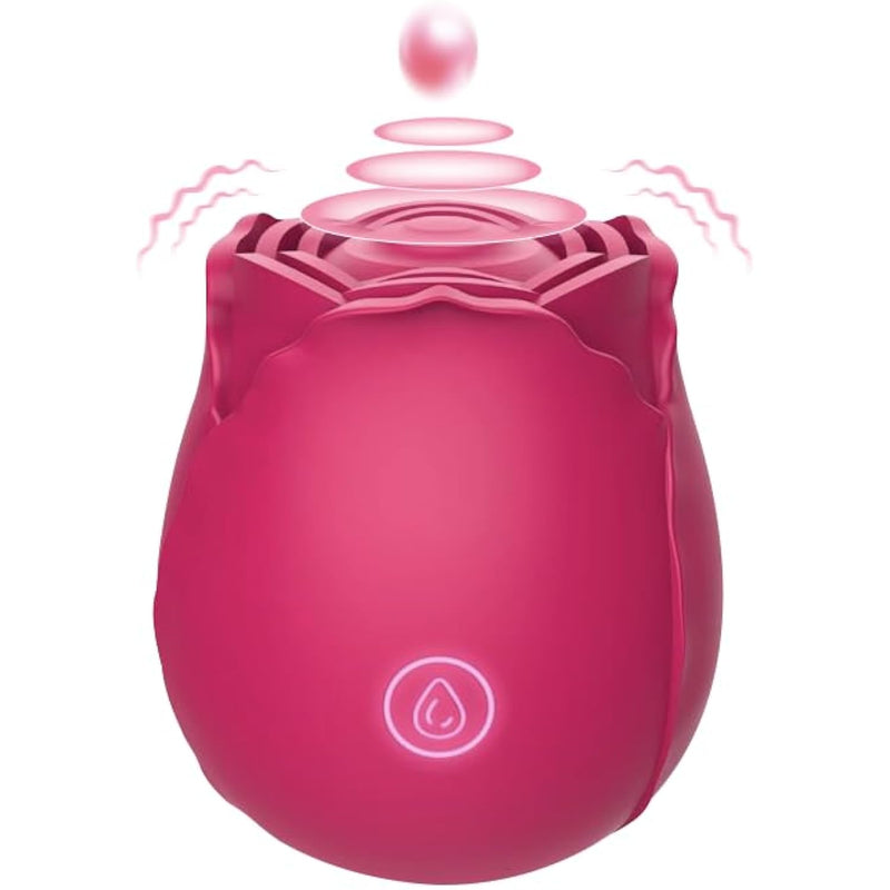 Meant For You Indulge Rose G Spot & Clit Suction Vibrator - Adult Sex Toys - Petal Design, Discreet & 9 Powerful Vibrations Modes - Usb Rechargeable & Ipx6 Waterproof - Pleasure Tool For Women