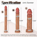 Realistic Anal Dildo, 10.82 Inch Anal Butt Plug Silicone With Suction Cup Base For Hands-Free Play Flexible Soft Lifelike Thick Dildo Anal Plugs For Anus Dilation Adult Sex Toy Brown (L)