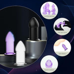 Anal Plug Set 5 Pcs Soft Silicone Butt Plugs Hollow Anal Dilator Adult Anal Trainer Anales Sex Toys Bondage Kit For Men Women Couples (Purple)