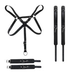 Bdsm Kit Restraint Sex Toy Set, 3Pcs Leather Adult Bdsm Bondage Kit With Adjustable Handcuffs Ankle Cuffs Bondage Gear & Accessories Kits Sm Games Sex Toys For Women Men Couples