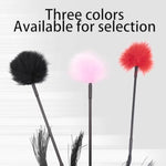 Feather Teaser Stick Multifunctional Rubber Mustache Whip Sex Toy-Pink