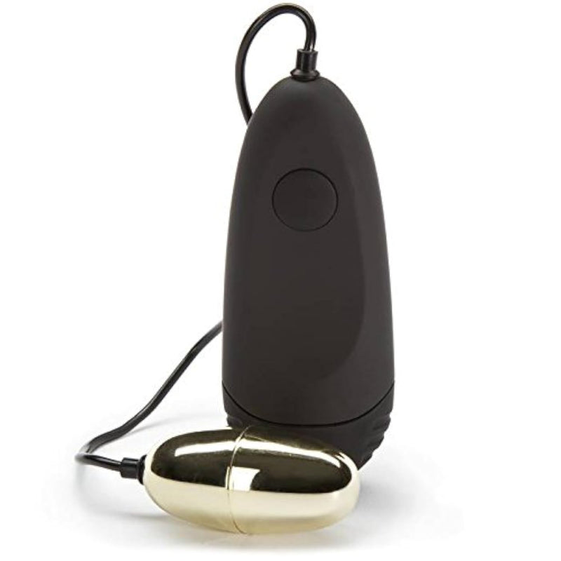 Power Play Vibrating Egg - 2.5 Inch Bullet Vibrator With Wired Remote Control - Smooth 7 Function Vibrator For Women - Gold