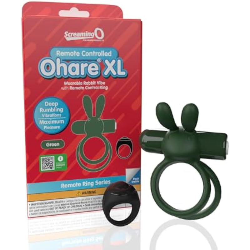 Remote Controlled Ohare Xl Vibrating Ring - Vibrating Cock Ring - Deep Vibrations - Penis Rings - Couple Sex Toys - Dick Rings For Mutual Pleasure - Green