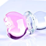 8.3" Glass Dildo Butt Plug, Crystal Penis Glass Rod Pleasure Rod, Anal Bead Dildo G-Spot Stimulation Female Masturbator, Heart-Shaped Crystal Massager Anal Sex Toy,Suitable For Male And Female Couples