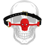 Silicone Open Mouth Gag Sex Toys Skull Sex Gag Muzzles Ball Gag Bdsm Restraints Mouth Gags Mouth Ball Gag For Women Men Couples Lover Adjustable Strap Gag Mouth Breathable Mouth Plug (Red)
