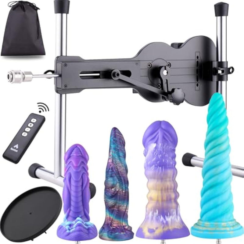 Sex Machine, Remote Controlled Ukulele Thrusting Love Machine Device, With Wildolo Fantasy Silicone Dildo Attachments, Various Features And Colors Dildo Sex Toys