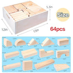 Large Wooden Building Blocks Set - Educational Preschool Learning Toys With Wooden Storage Box, Toddler Blocks Building And Stacking Toys For 3+ Year Old Boy And Girl Gifts